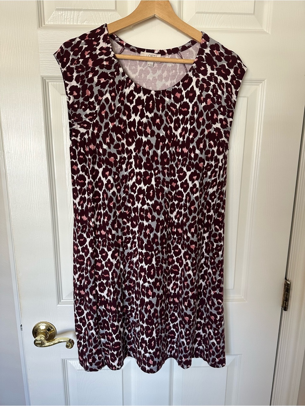 LOFT Sleeveless Leopard Print Shift Dress